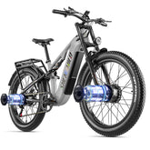 shengmilo Electric Mountain Bike S600pro Dual Motor 2000W(With two batteries)Top Speed 15 mph, 120km range, 26’ - grey
