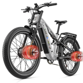shengmilo Electric Mountain Bike S600pro Dual Motor 2000W Top Speed 15 mph, 60 km range, 26’ - grey