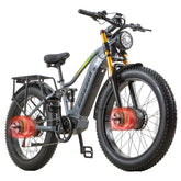BURCHDA RX80 Dual Motor 2000W Electric Mountain Bike, 26-inch 4.0 Fat Tyres, 48V 20Ah Battery, Hydraulic Brakes with 7-Speed Gears