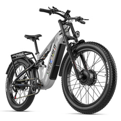 shengmilo Electric Mountain Bike S600pro Dual Motor 2000W(With two batteries)Top Speed 15 mph, 120km range, 26’ - grey