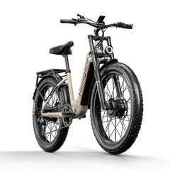shengmilo Electric Mountain Bike S700 Dual Motor 2000WTop Speed 15 mph, 60 km range, 840 watt-hours, 26’ - grey