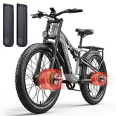 shengmilo Electric Mountain Bike S600 Dual Motor 2000W(With two batteries)Top Speed 15 mph, 60 km range, 840 watt-hours, 26’ - grey