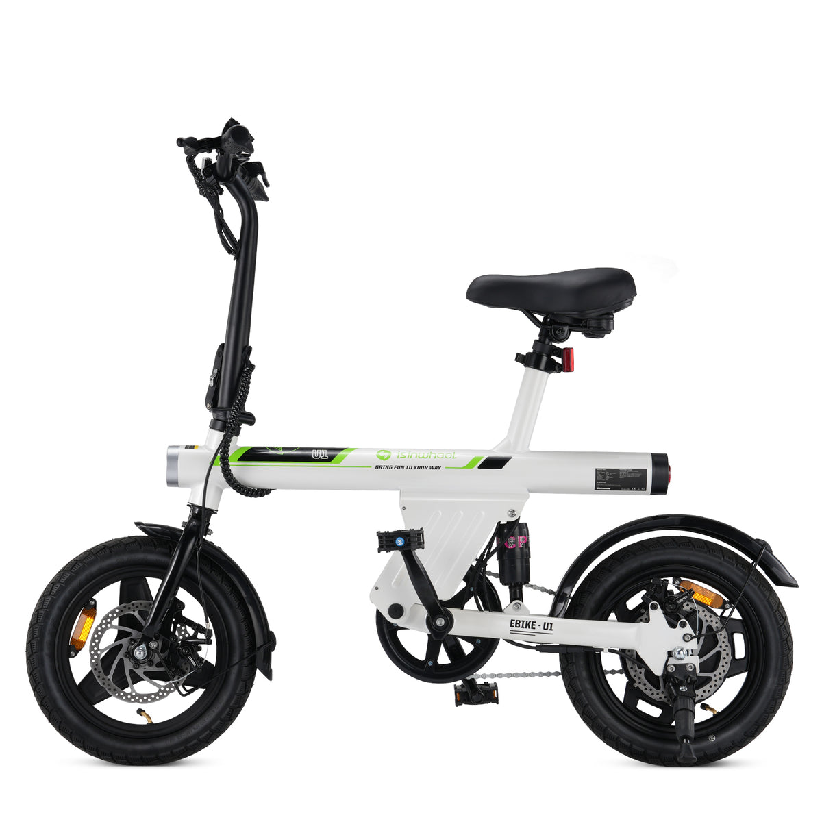 U1 Mini Folding Electric Bike 14-inch, 500W, 36V 7.8Ah, 40km range, portable city e-bike for men and women