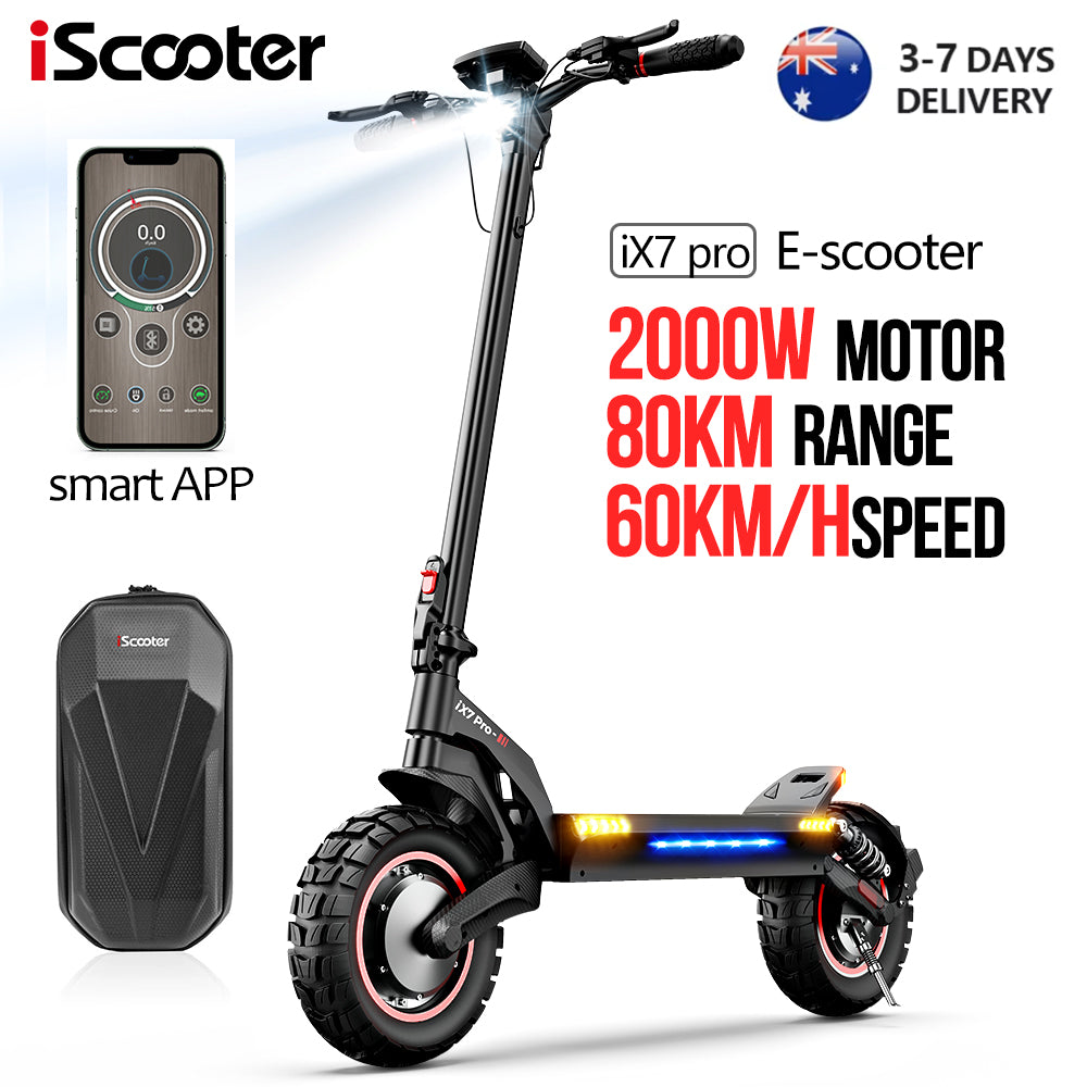 iScooter iX7Pro 2000W Off-Road Electric Scooter,60 km/h,80 kmRange,48V15Ah,Professional Off-Road E-Scooter for Adults