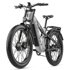 shengmilo Electric Mountain Bike S600pro Dual Motor 2000W（With two batteries）Top Speed 15 mph, 120km range, 26’ - grey