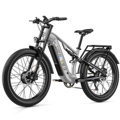shengmilo Electric Mountain Bike S600pro Dual Motor 2000W（With two batteries）Top Speed 15 mph, 120km range, 26’ - grey