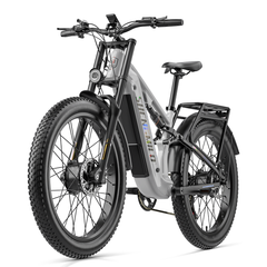 shengmilo Electric Mountain Bike S600pro Dual Motor 2000W Top Speed 15 mph, 60 km range, 26’ - grey