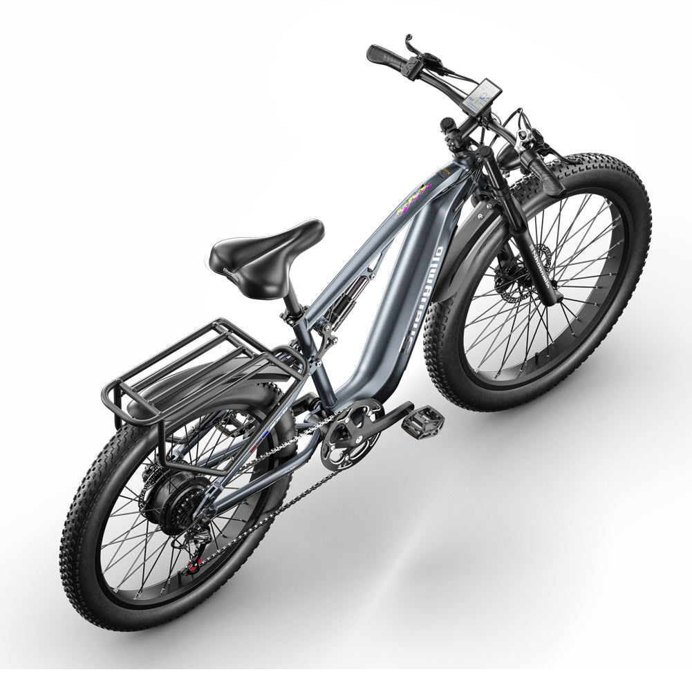shengmilo MX05 Electric Mountain Bike 500W,Top Speed 15 mph, 60 km range, 840 watt-hours, 26’ - grey