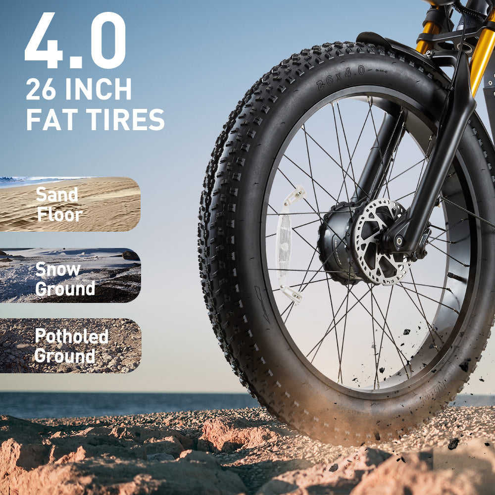 Burchoa Rx80 BURCHDA RX80 Dual Motor 2000W Electric Mountain Bike, 26-inch 4.0 Fat ...