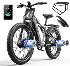 shengmilo S600 Dual Motor 2000W 48V17.5AH Electric Mountain Bike , 60 km range, 840 watt-hours
