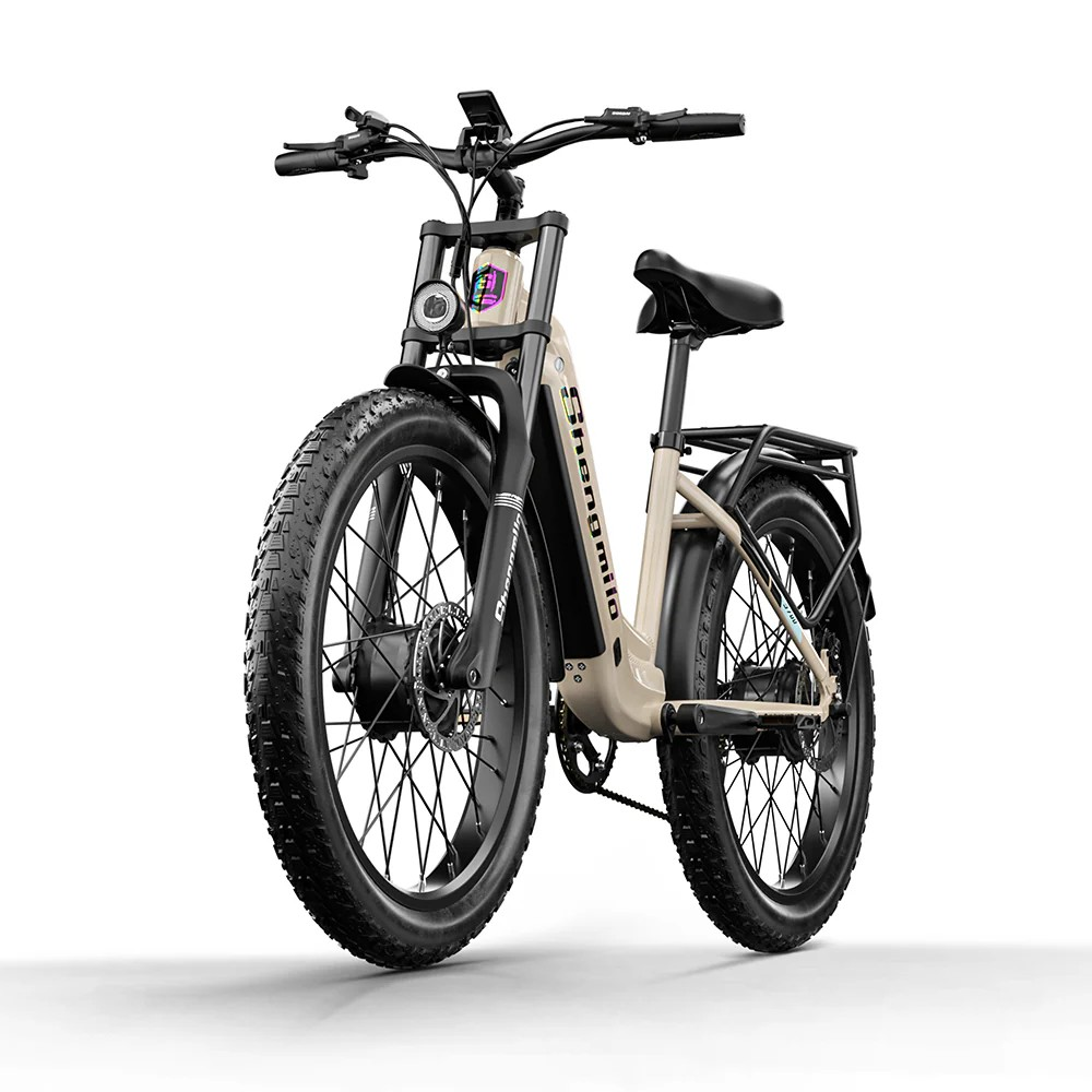 shengmilo Electric Mountain Bike S700 Dual Motor 2000WTop Speed 15 mph, 60 km range, 840 watt-hours, 26’ - grey